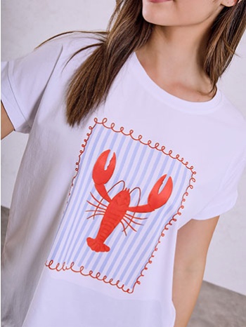 t-shirt με στάμπα αστακό sq9844.4011+1