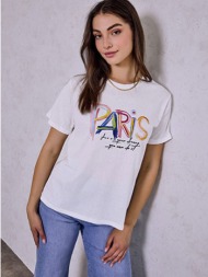 t-shirt με στάμπα paris sq7592.4611+1