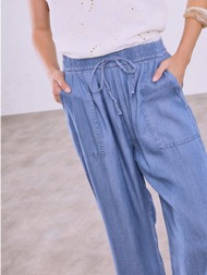 παντελόνα βαμβακερή με denim όψη sq7591.1811+2