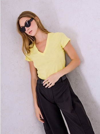 t-shirt βαμβακερό με v λαιμόκοψη sq9489.4795+11