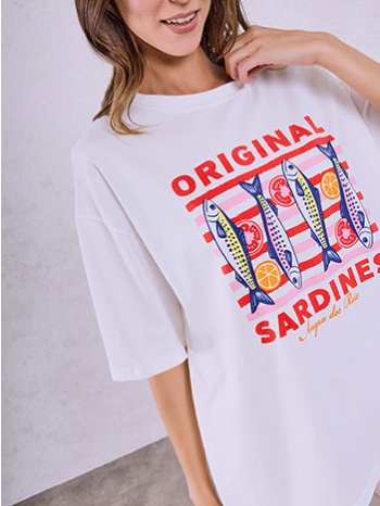 t-shirt με στάμπα ψάρια sq453.4981+1 σε προσφορά