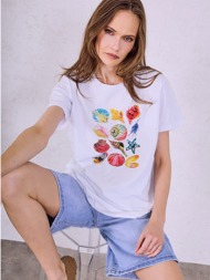 t-shirt με strass και πέρλες sq7572.4529+1