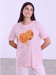 t-shirt με στάμπα πορτοκάλια sq7568.4237+3