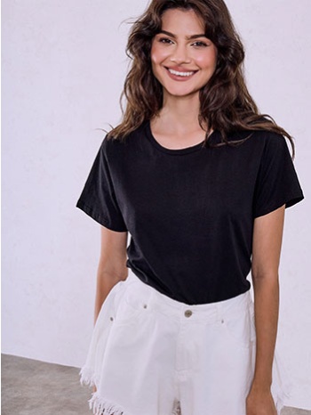 t-shirt μονόχρωμο με βαμβάκι sq9844.4329+4 σε προσφορά