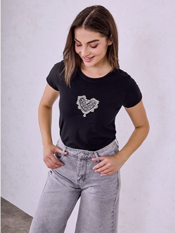 t-shirt με strass καρδιά sq7561.4327+2 σε προσφορά
