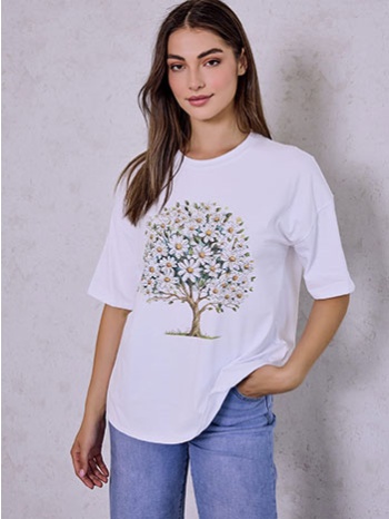t-shirt με στάμπα δέντρο sq7942.4826+1