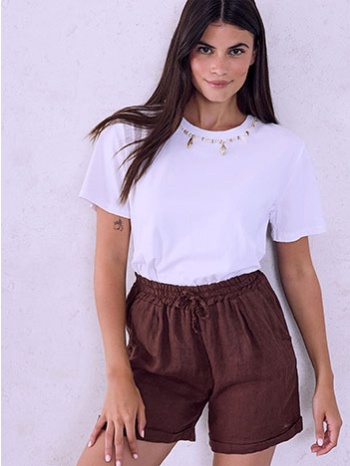 t-shirt με κρεμαστά κοχύλια και πέρλες sq7948.4529+1 σε προσφορά