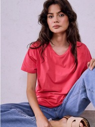 t-shirt μονόχρωμο με βαμβάκι sq9844.4329+6