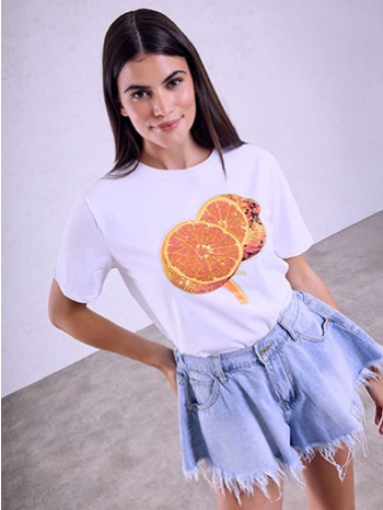 t-shirt με στάμπα πορτοκάλια sq7568.4237+1 σε προσφορά