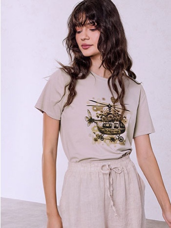 t-shirt με στάμπα και strass sq7568.4170+4 σε προσφορά
