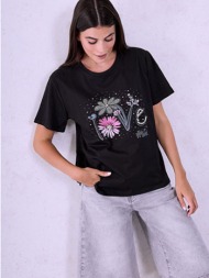 t-shirt με τύπωμα και πέρλες sq7568.4107+2
