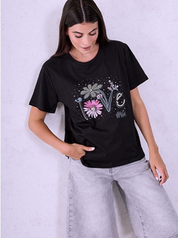 t-shirt με τύπωμα και πέρλες sq7568.4107+2 σε προσφορά
