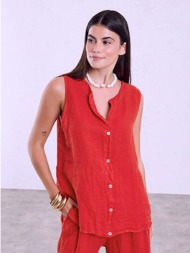 μπλούζα λινή με διακοσμητικά κουμπιά sq7587.4847+6