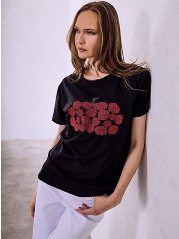 t-shirt με στάμπα και strass sq7572.4538+3 σε προσφορά