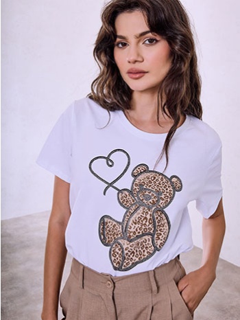 t-shirt με λεοπάρ αρκουδάκι sq7911.4895+1