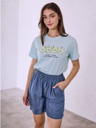 σορτς βαμβακερό με denim ...
