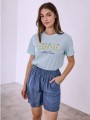 σορτς βαμβακερό με denim όψη sq7591.1248+3