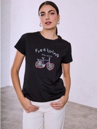 t-shirt με ποδήλατο και χάντρες sq7590.4386+3