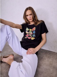 t-shirt με strass και πέρλες sq7572.4529+2