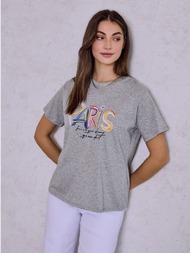 t-shirt με στάμπα paris sq7592.4611+2