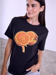 t-shirt με στάμπα πορτοκάλια sq7568.4237+2