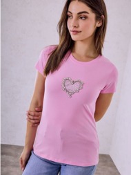 t-shirt με strass καρδιά sq7561.4327+3
