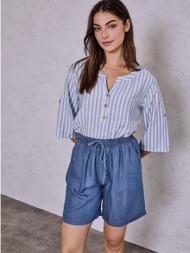 σορτς βαμβακερό με denim ...