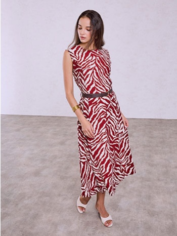 φόρεμα μίντι με animal print sq9844.8563+3