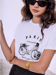 t-shirt με στάμπα paris sq7590.4616+1