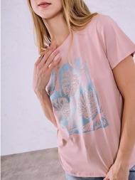 t-shirt με μεταλλιζέ στάμπα sq7568.4180+5