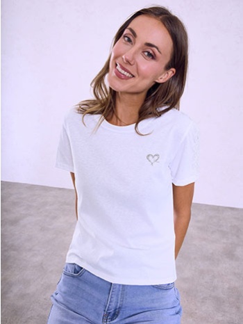 t-shirt με strass καρδιά sq7642.4034+1 σε προσφορά