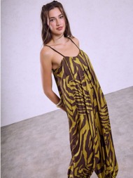 ολόσωμη φόρμα σατέν animal print sq7585.1316+3
