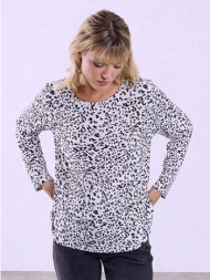 μπλούζα λεοπάρ με strass wu7616.4111+2