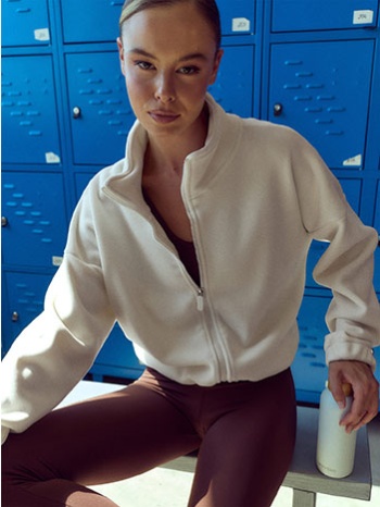 ζακέτα fleece με τσέπες wu1019.5217+2