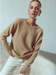 πουλόβερ με ανάγλυφες ρίγες wu7616.4037+2