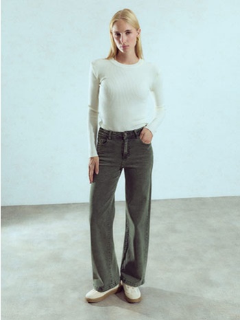 τζιν με βαμβάκι wide leg wu7643.1603+5