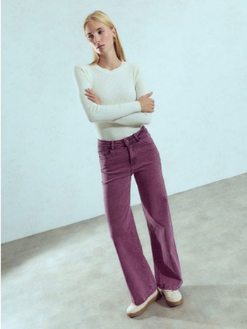 τζιν με βαμβάκι wide leg wu7643.1603+4