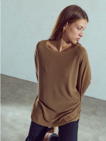 πουλόβερ μονόχρωμο oversized wu7587.4272+2