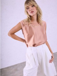 μπλούζα με συνδυασμό υφασμάτων wu7616.4616+7