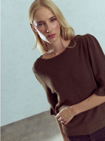 πουλόβερ με βολάν στο μανίκι wu7587.4898+2