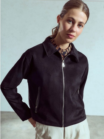 μπουφάν με σουέντ όψη wu7743.6898+1