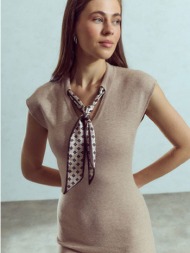 φόρεμα μίντι με εσωτερικό μαντήλι wu9844.8849+3