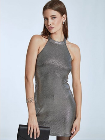 μεταλλιζέ φόρεμα με halter λαιμόκοψη wq7657.8750+2 σε προσφορά