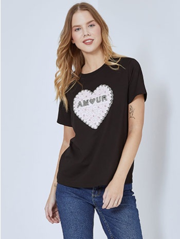 t-shirt amour με strass sm9844.4905+5