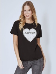 t-shirt amour με strass sm9844.4905+4