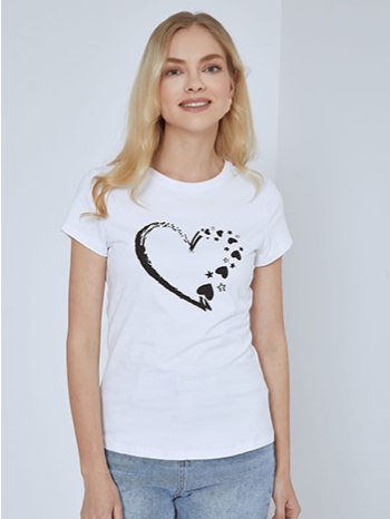 t-shirt με καρδιές και αστέρια sm7958.4773+1