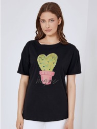 t-shirt κάκτος με καρδιές sm7612.4329+1
