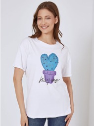 t-shirt κάκτος με καρδιές sm7612.4329+5