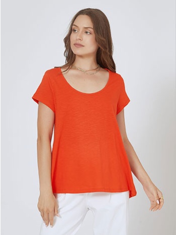 oversized μπλούζα με καμπύλη στο τελείωμα sm9428.4163+5