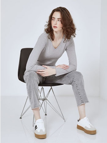 πουλόβερ με αφινίριστες λεπτομέρειες sn1738.4003+2